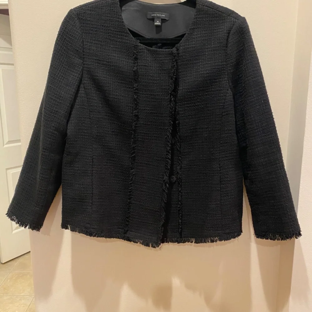 Ann Taylor 2 piece dress and coat with fringe - Picture 8 of 10